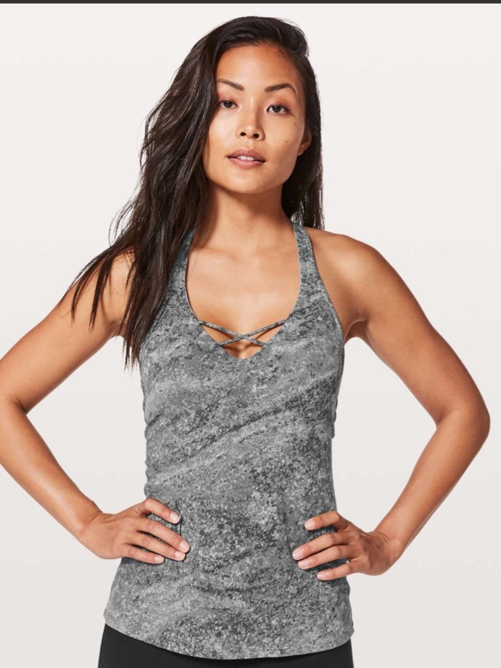 Lululemon Back & Forth Tank Area Ice Grey Size 6